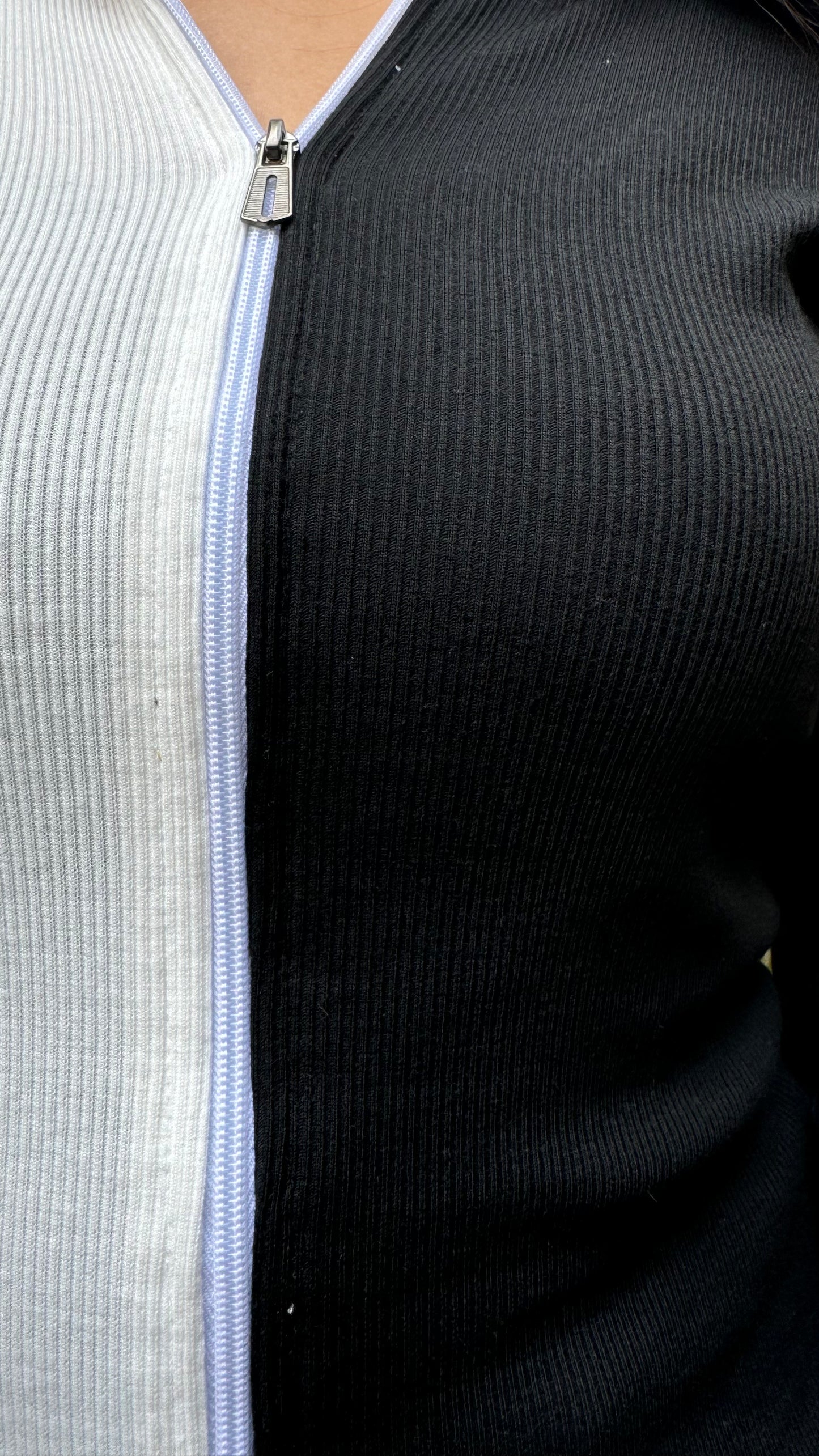 Half n Half Cotton Ribbed Top