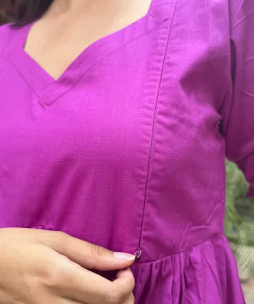 Maternity Splash of Color Cotton Maxi - Purple