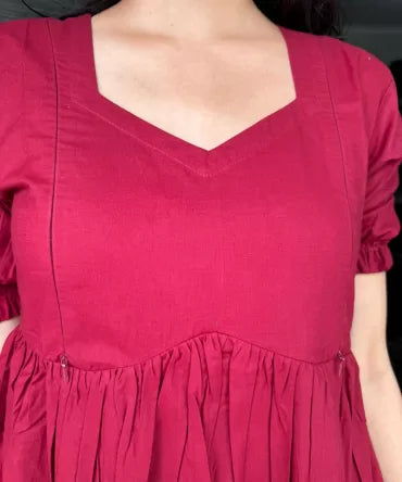 Maternity Splash of Color Cotton Maxi - Maroon