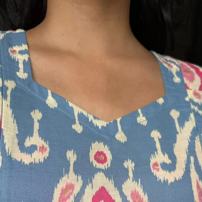 Dahlia Cotton Tunic - Blue