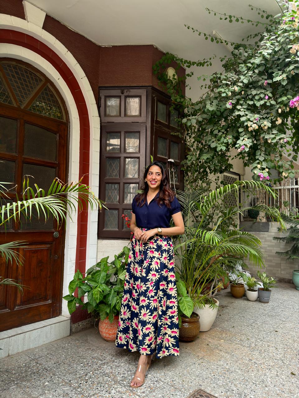 Ocean Printed Palazzo (Free Size)