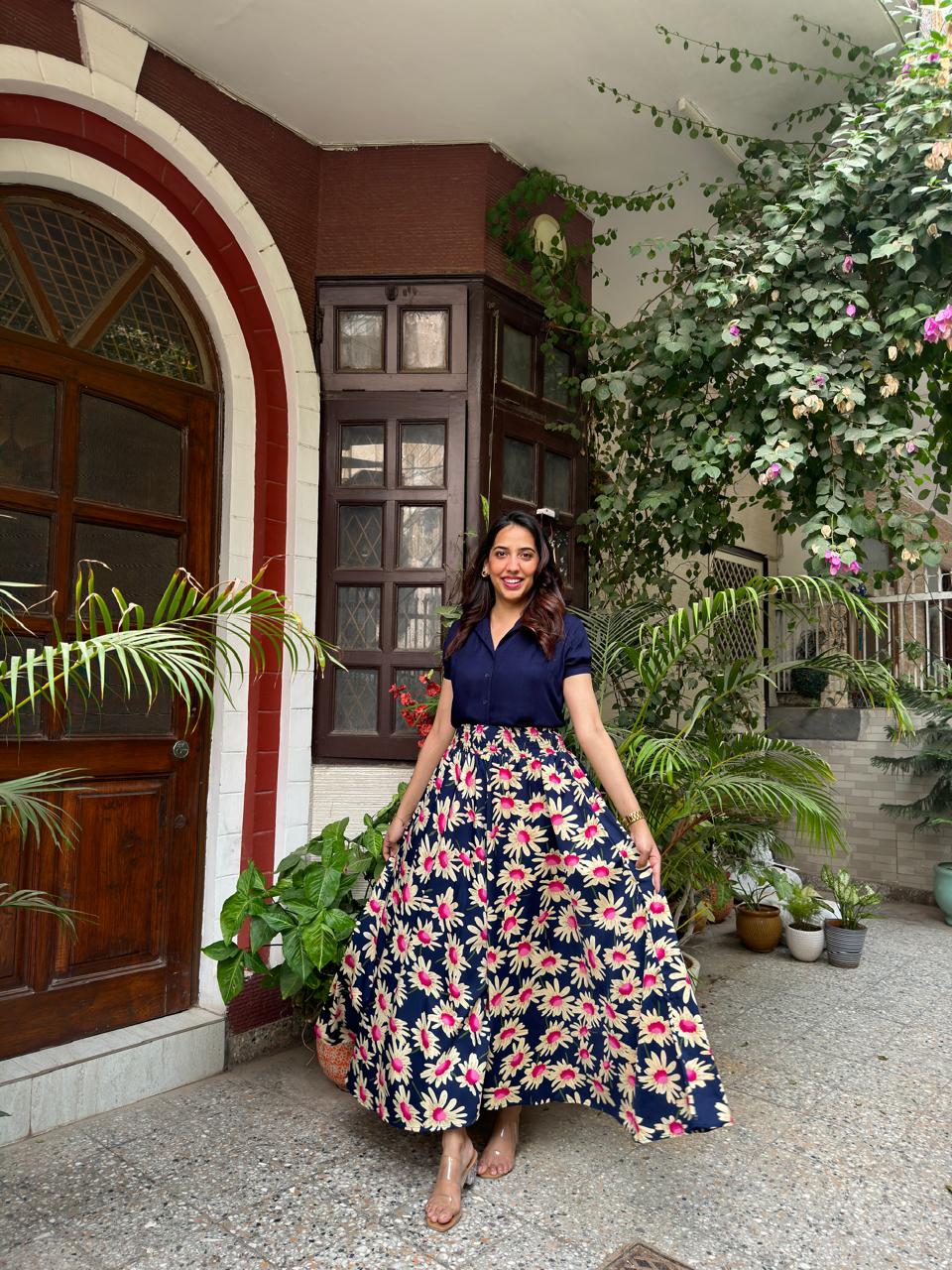 Ocean Printed Palazzo (Free Size)