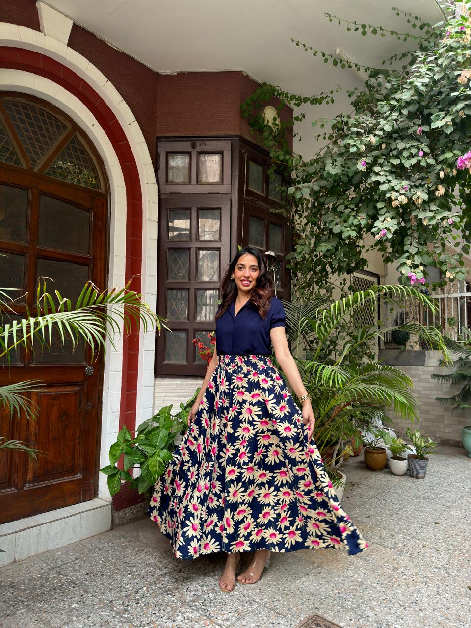 Ocean Printed Palazzo (Free Size)