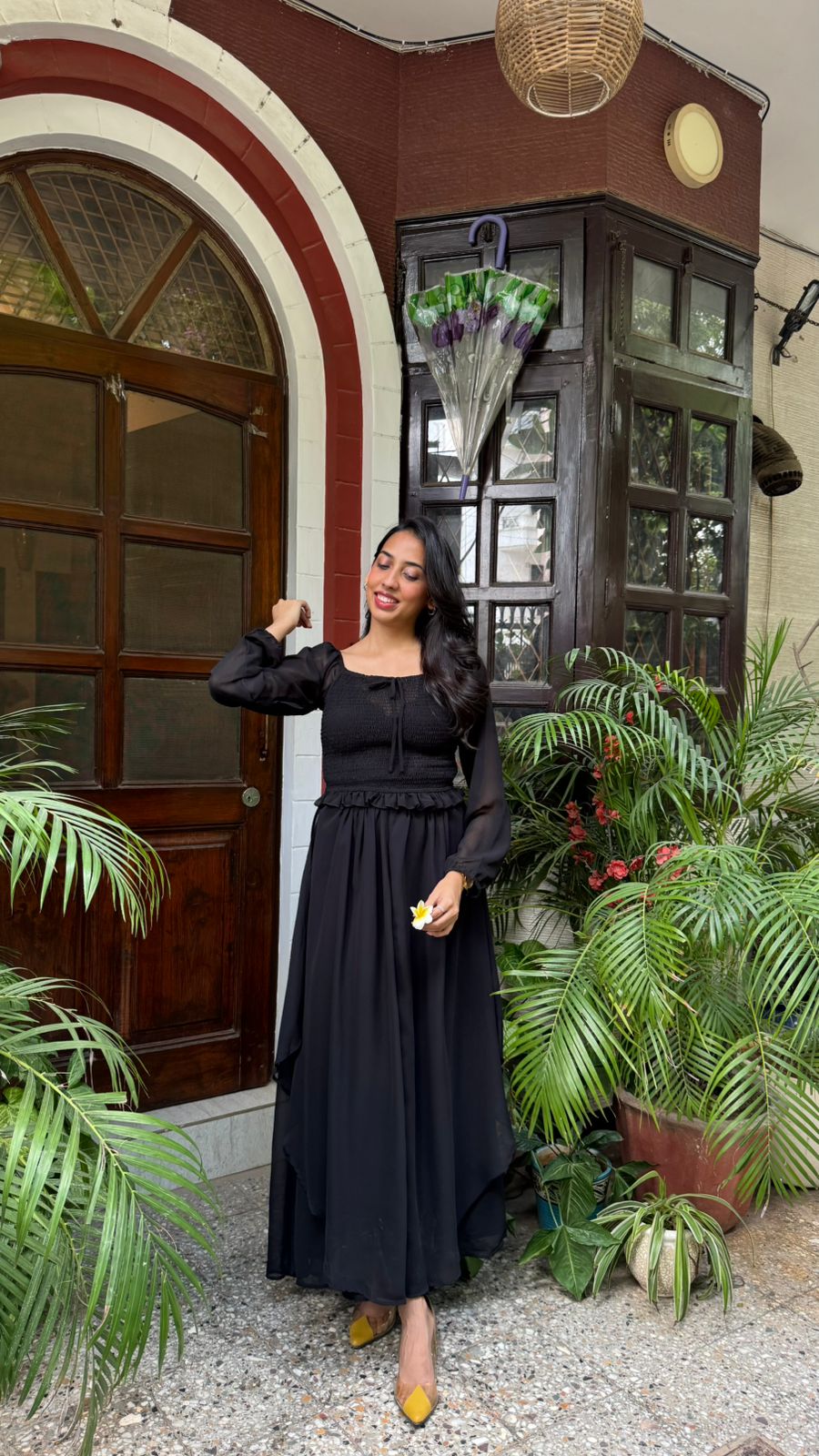 Ruby Ruffle Layered Maxi Skirt - Black