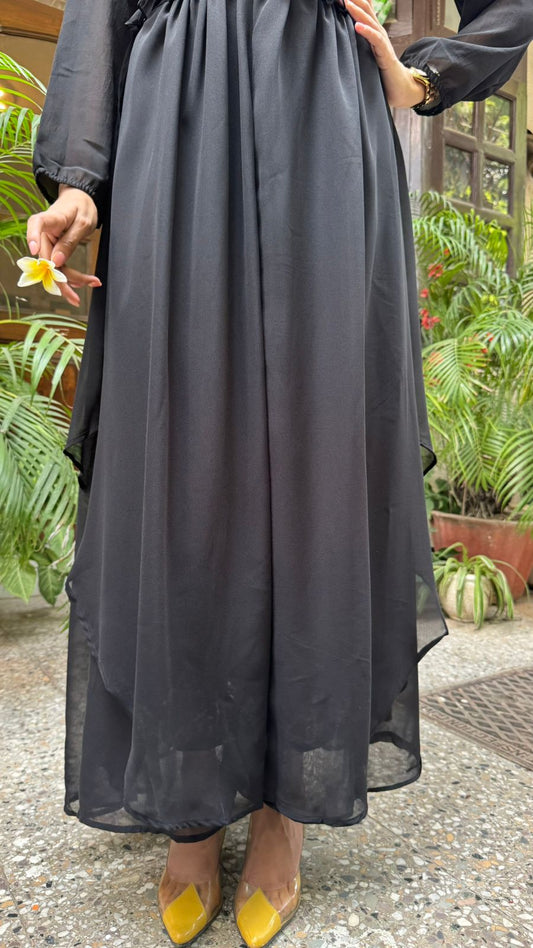 Ruby Ruffle Layered Maxi Skirt - Black