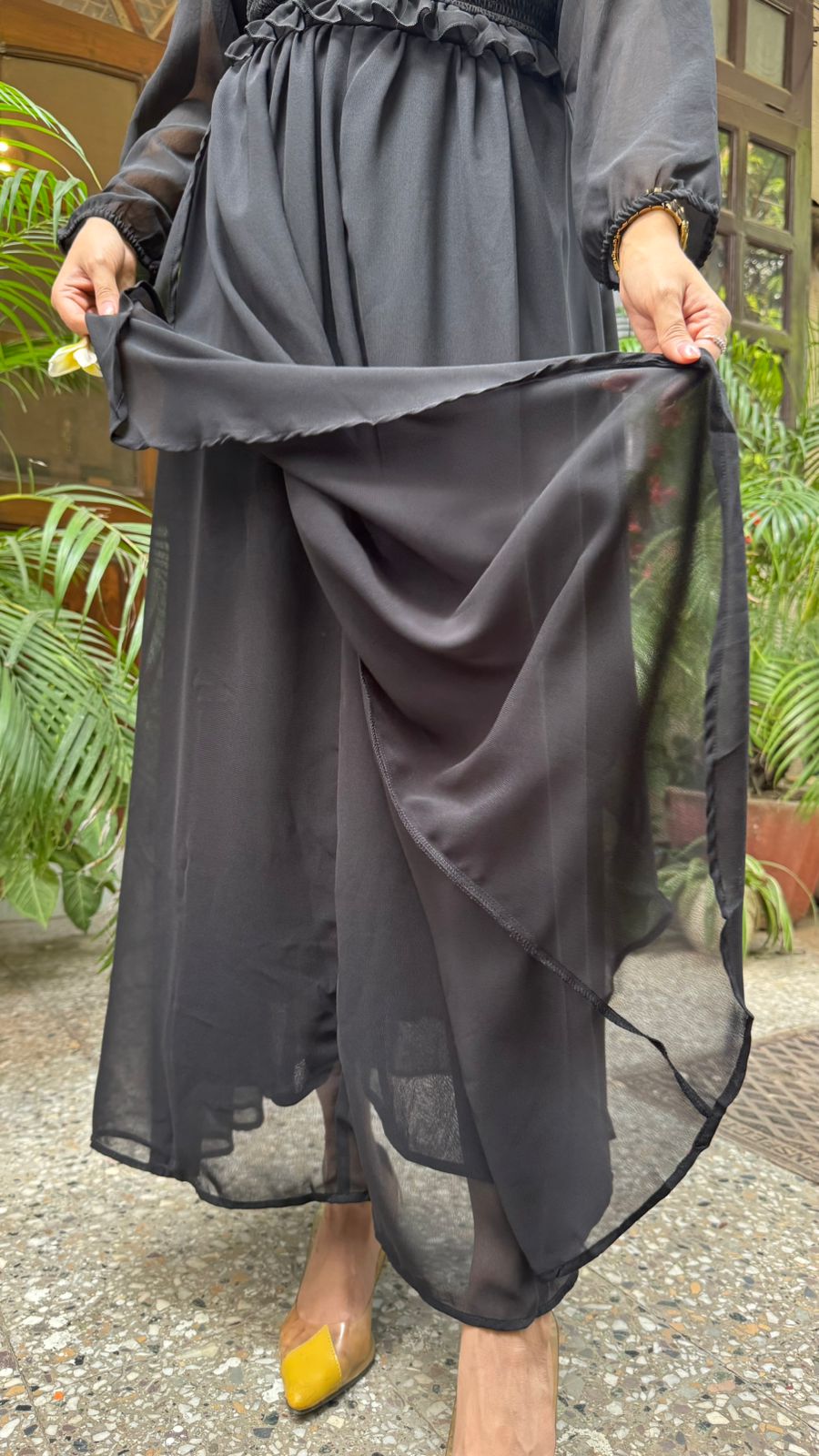 Ruby Ruffle Layered Maxi Skirt - Black