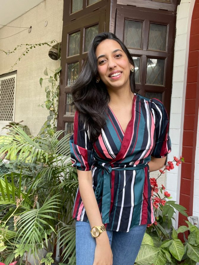 Stripe it Top- Maroon