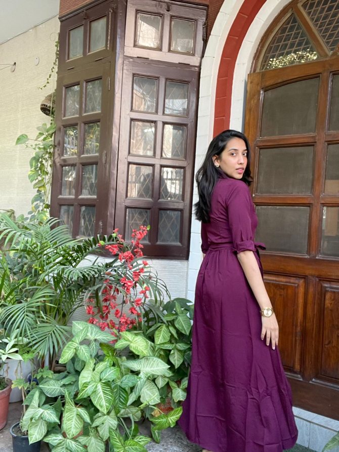 Wine High Low Dress