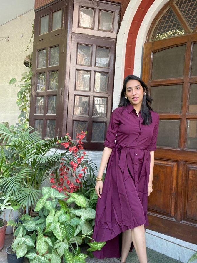 Wine High Low Dress