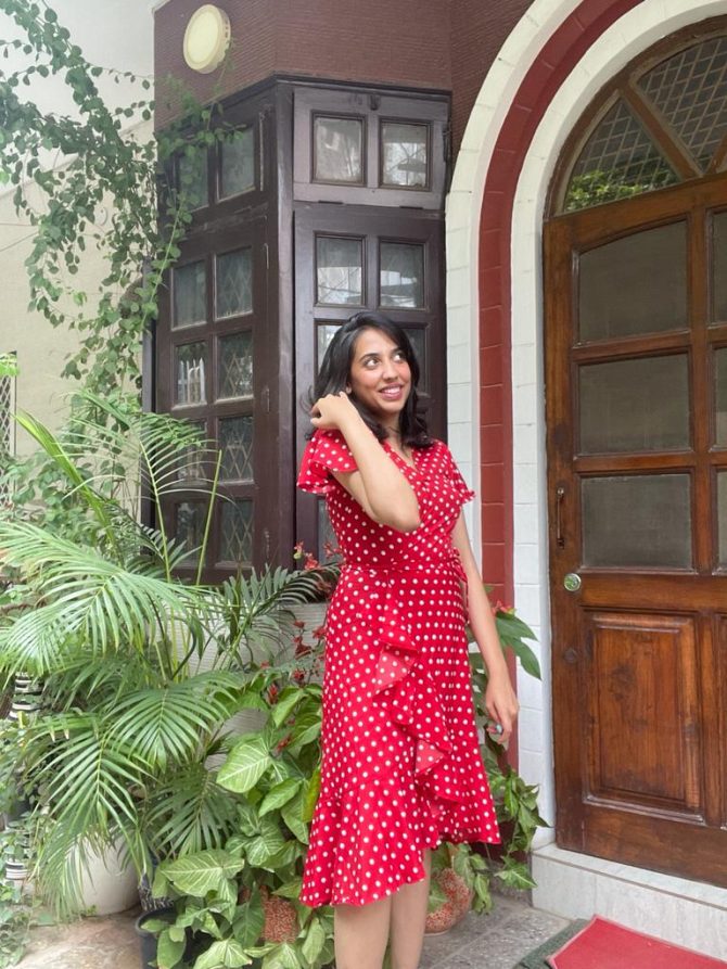 Red Twirl Wrap Dress