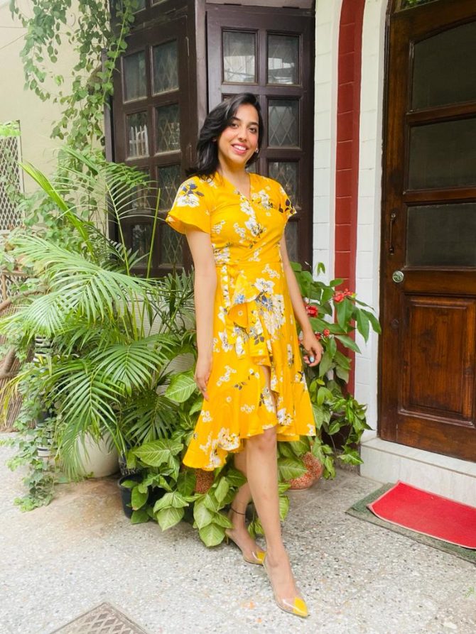 Yellow Twirl Wrap Dress