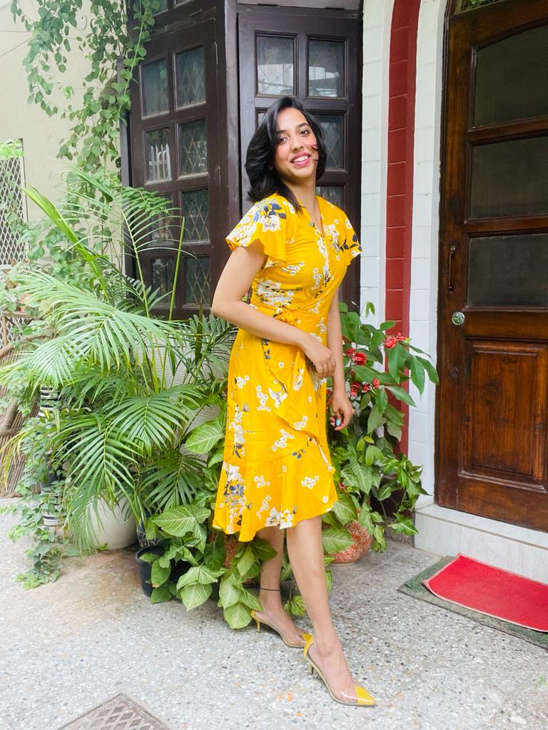 Yellow Twirl Wrap Dress – The Wink Label