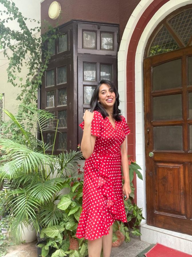Red Twirl Wrap Dress
