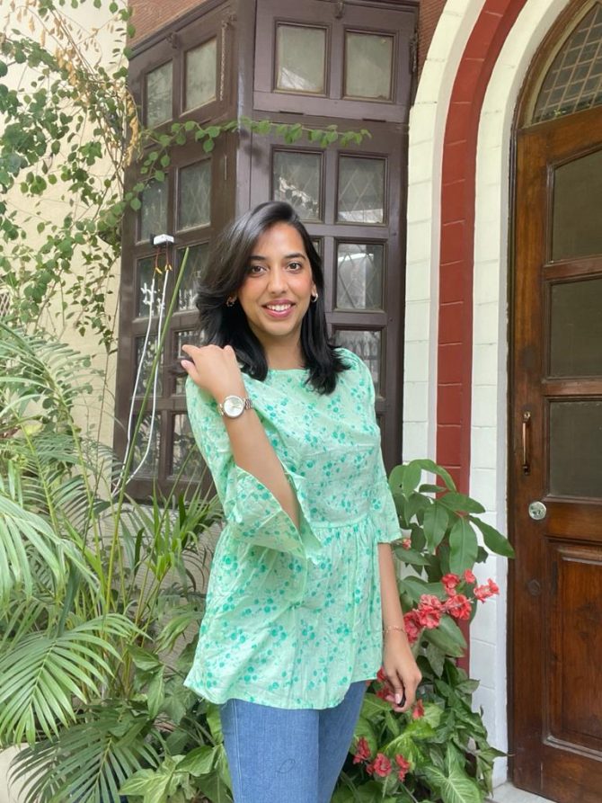 Green Floral Cotton Top