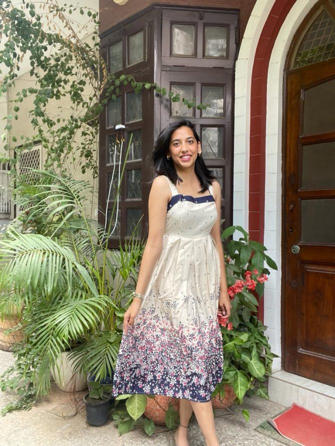 Cream Floral Party Dress