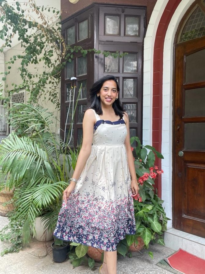 Cream Floral Party Dress