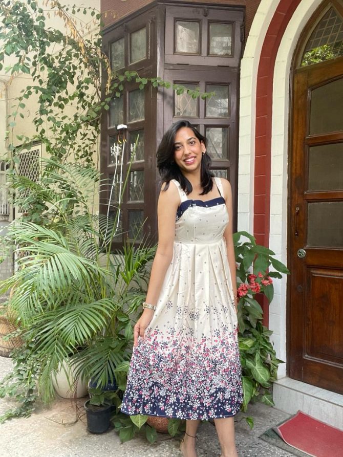 Cream Floral Party Dress