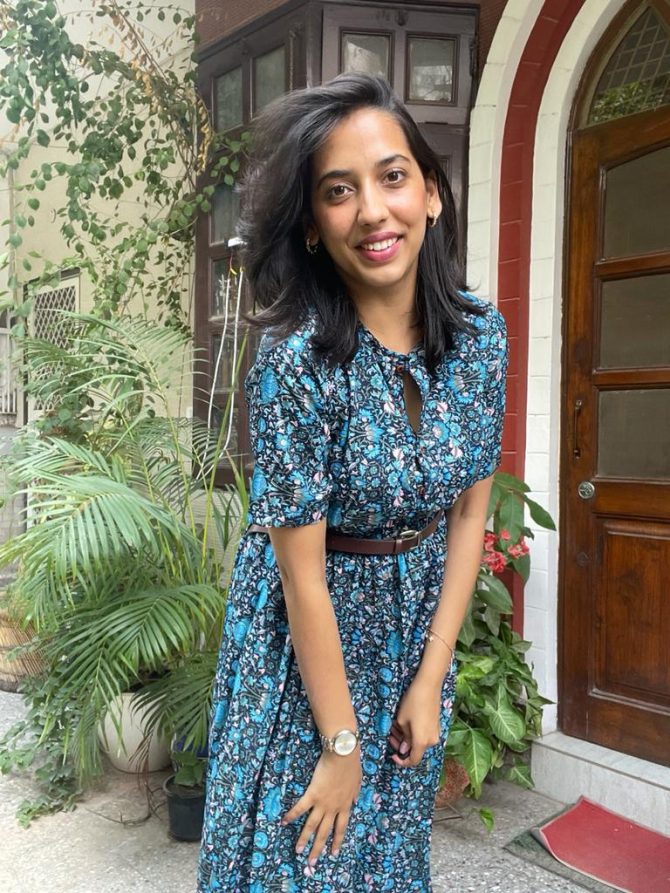 Blue Dress with Belt