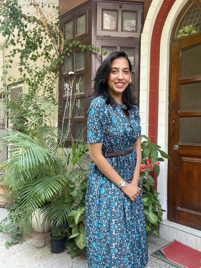 Blue Dress with Belt