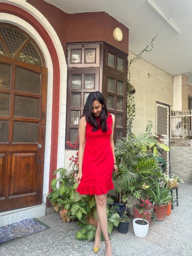 Red Ruffle Dress