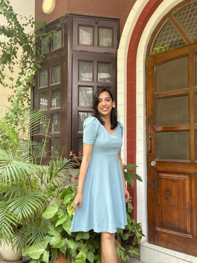 Mint Puff Sleeved Dress
