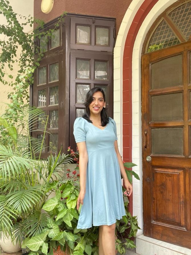 Mint Puff Sleeved Dress