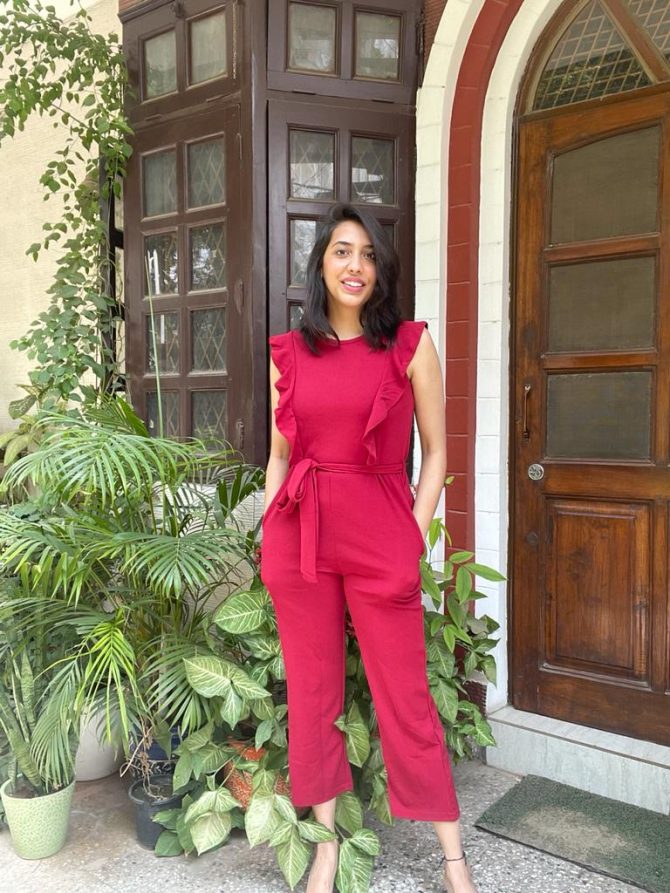 Maroon Jumpsuit with Pockets