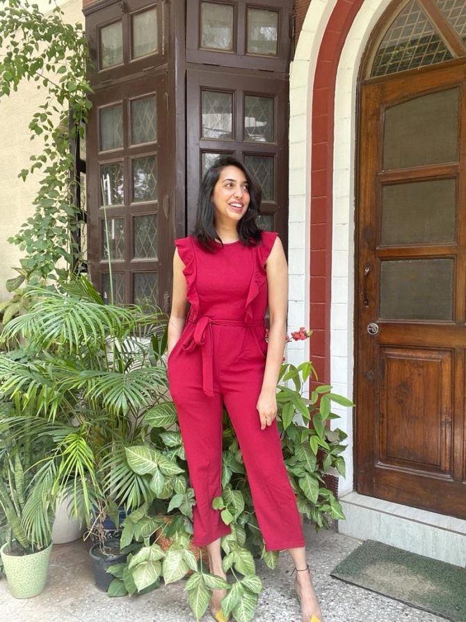 Maroon Jumpsuit with Pockets