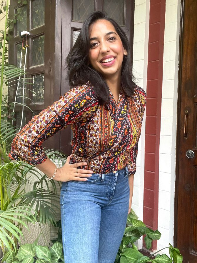 Yellow Printed Knot Wrap Top
