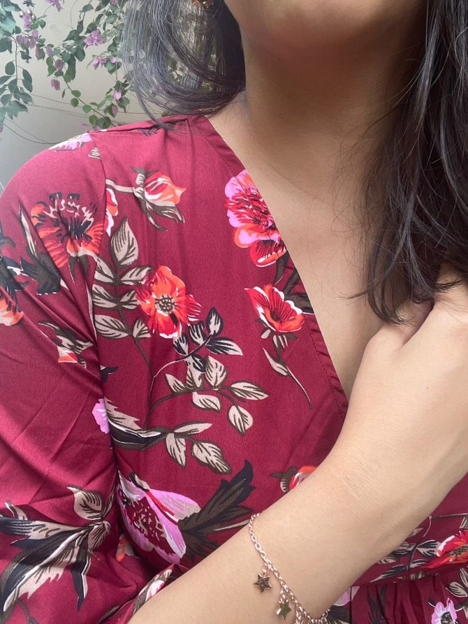 Deep Maroon Wrap Top