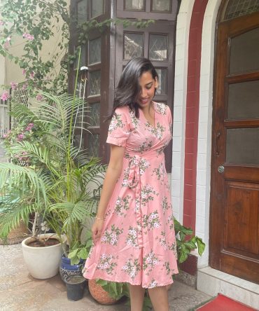 Peach Wrap Dress 2