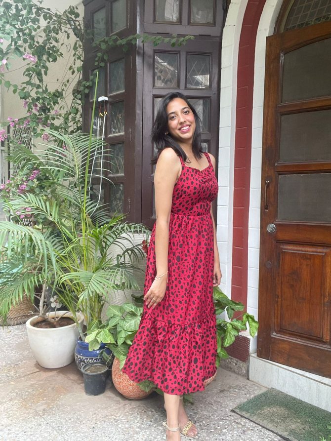 Red Maroon Bow Dress