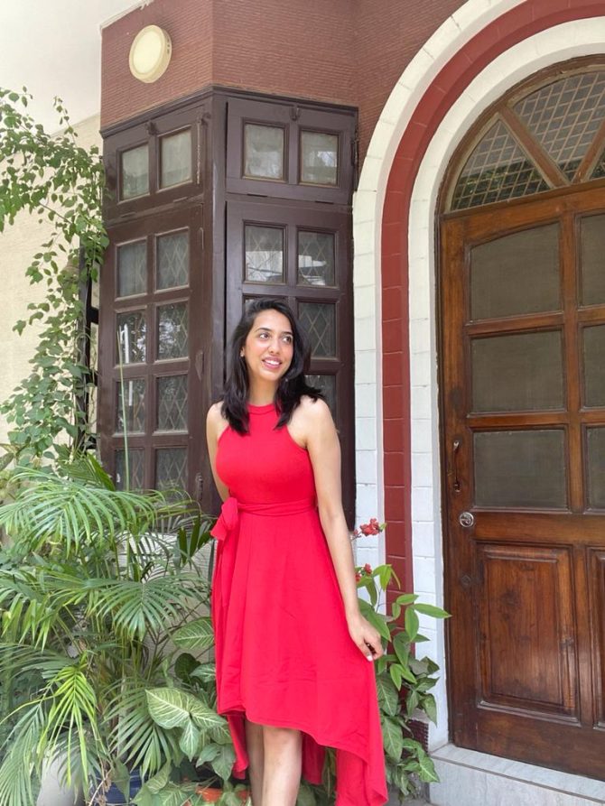 Red High Low dress