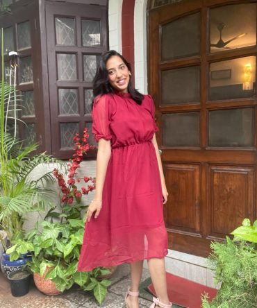 Maroon Georgette Dress