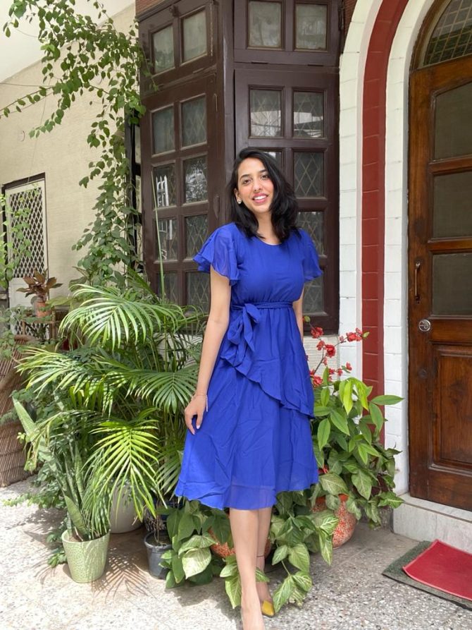 Blue Georgette Dress