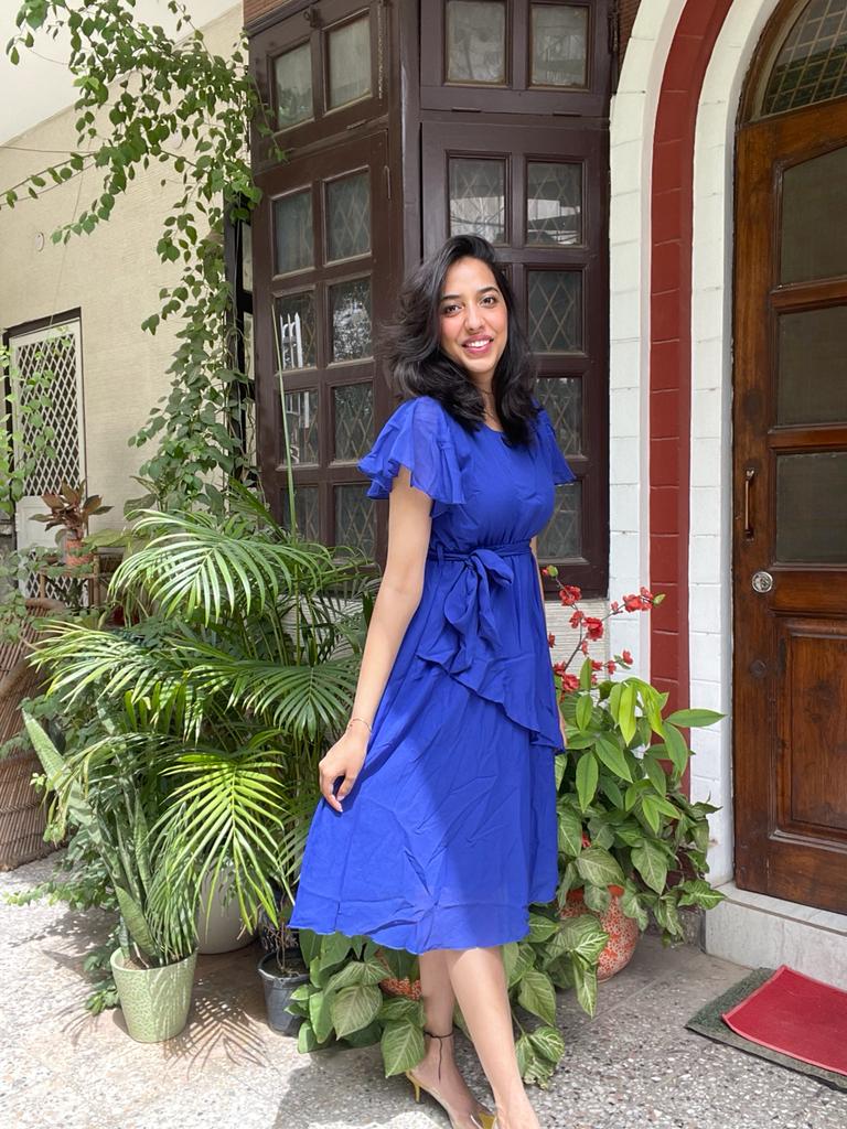 Blue Georgette Dress – The Wink Label