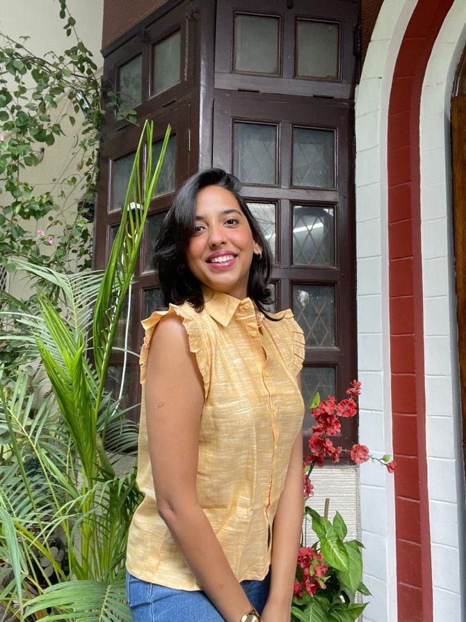 Cotton Ruffle Top- Yellow