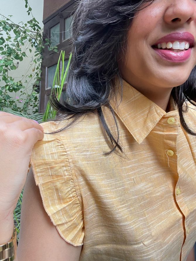 Cotton Ruffle Top- Yellow