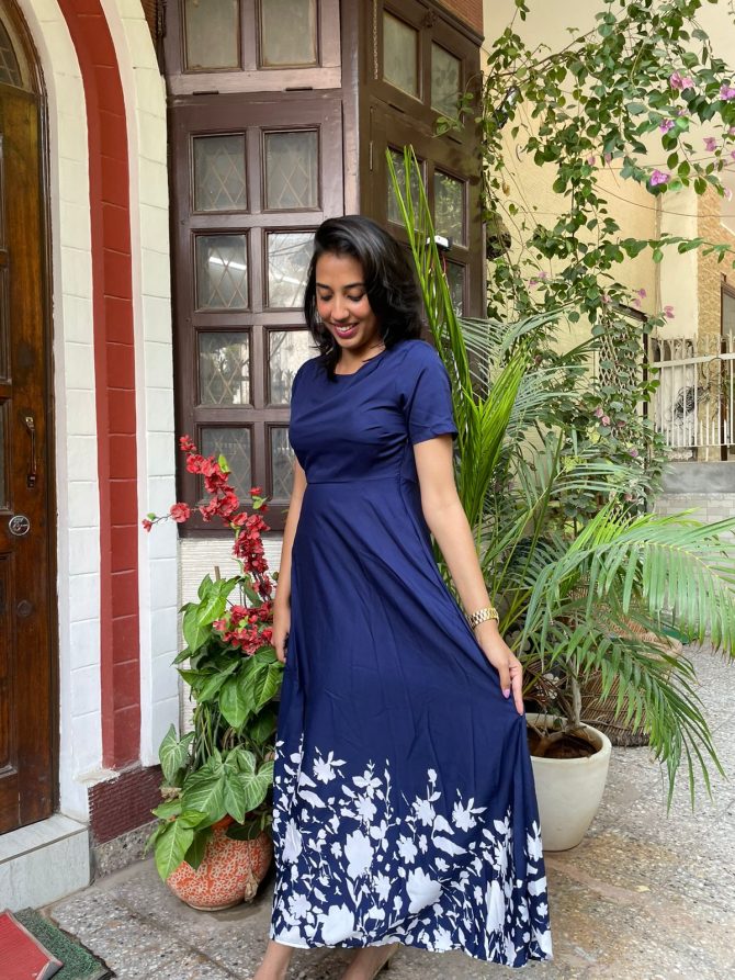 Blue Floral Maxi Dress
