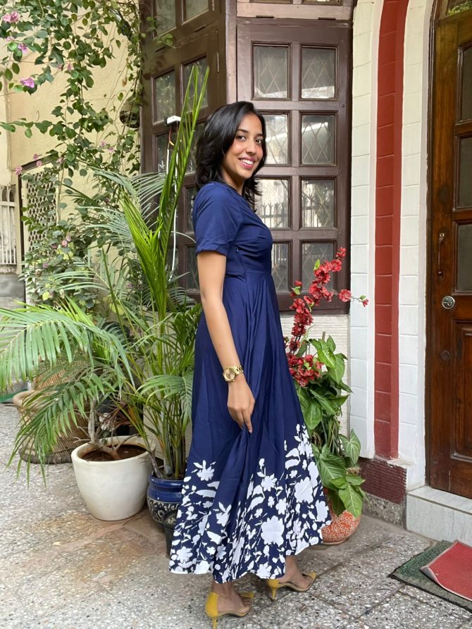 Blue Floral Maxi Dress
