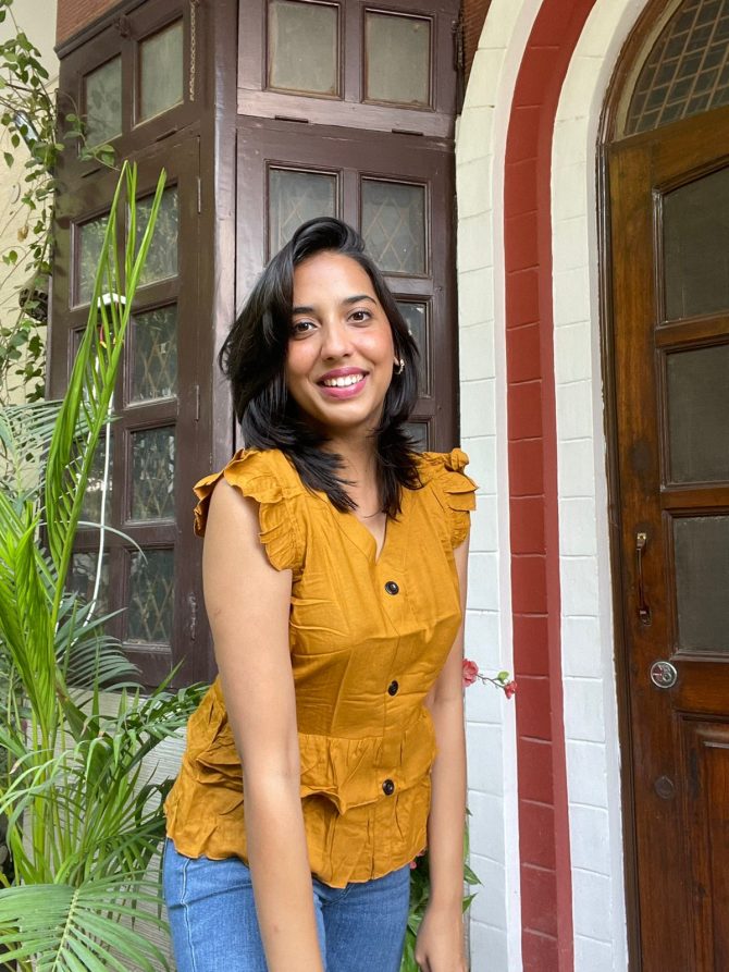 Tiered Cotton Top- Mustard