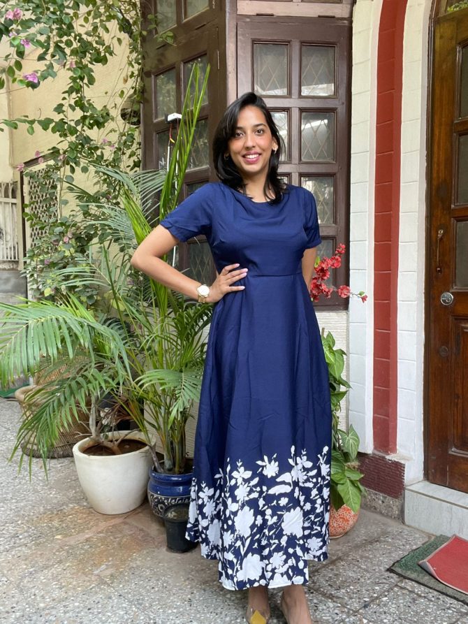 Blue Floral Maxi Dress