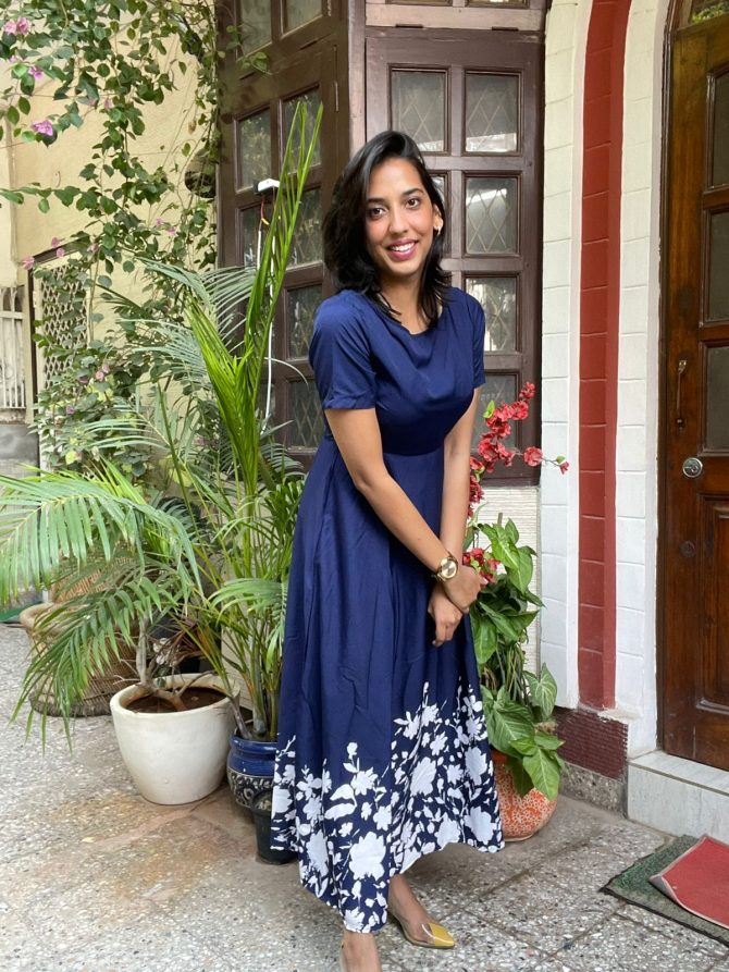 Blue Floral Maxi Dress