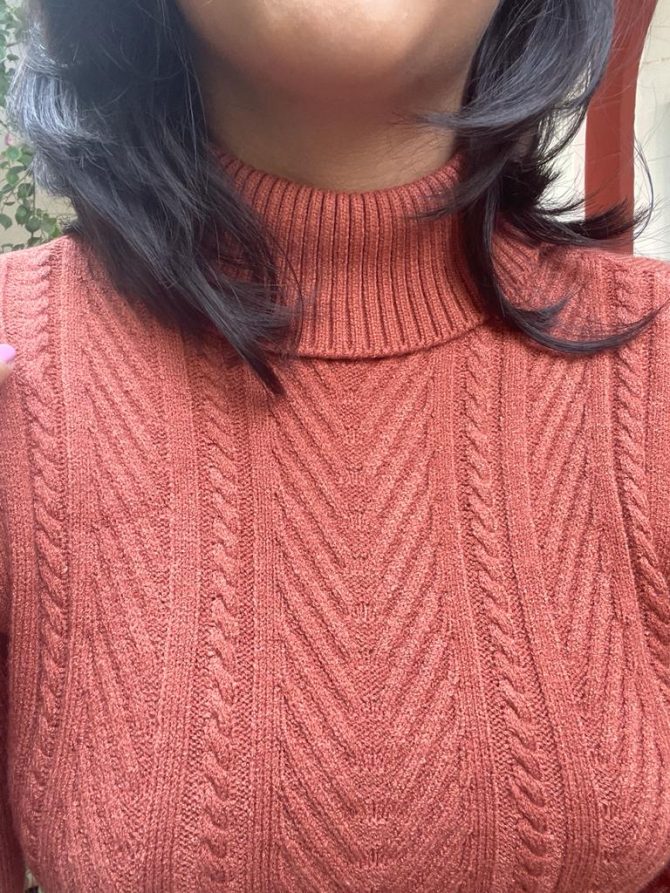 Brown Knit Turtleneck (Free Size)