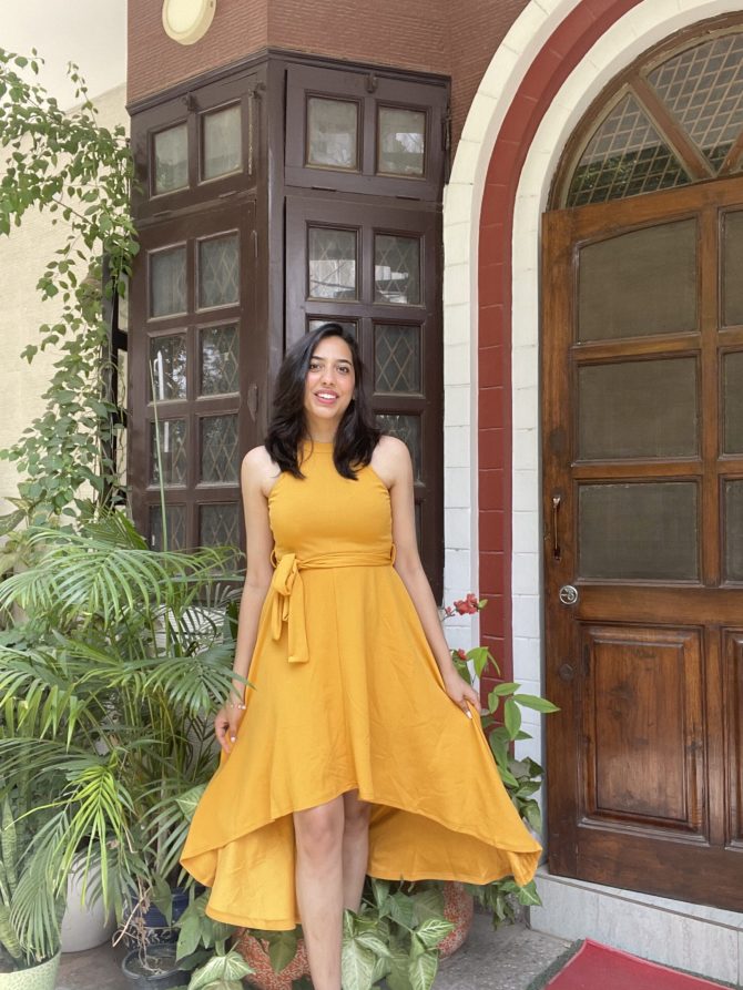 Yellow High Low dress