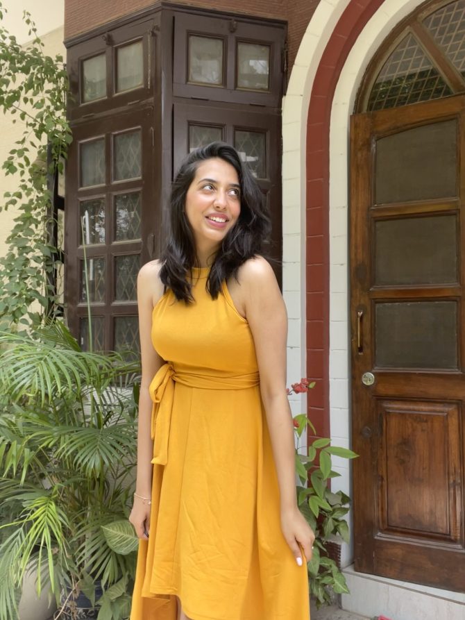Yellow High Low dress