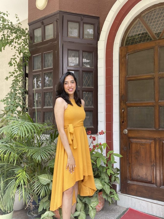 Yellow High Low dress