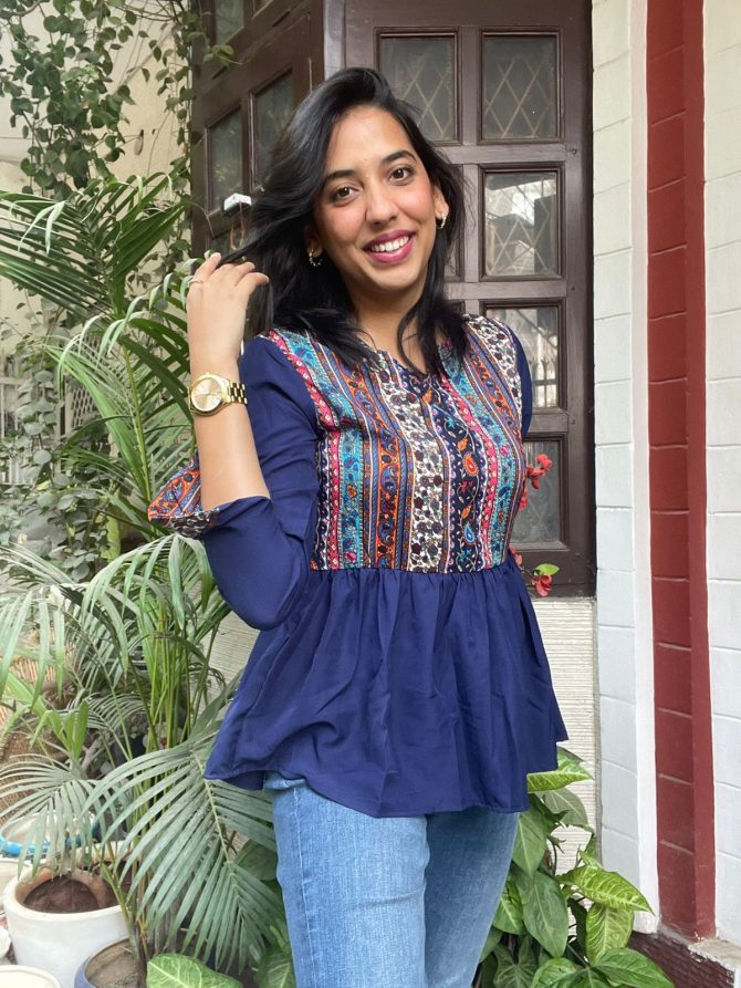 Printed Peplum Top