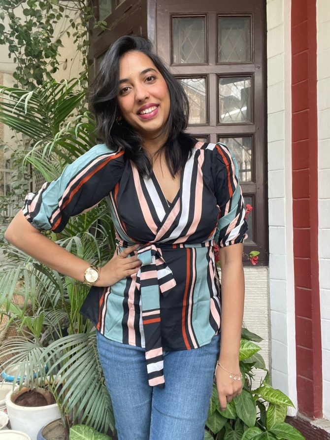 Stripe it Top- Cream