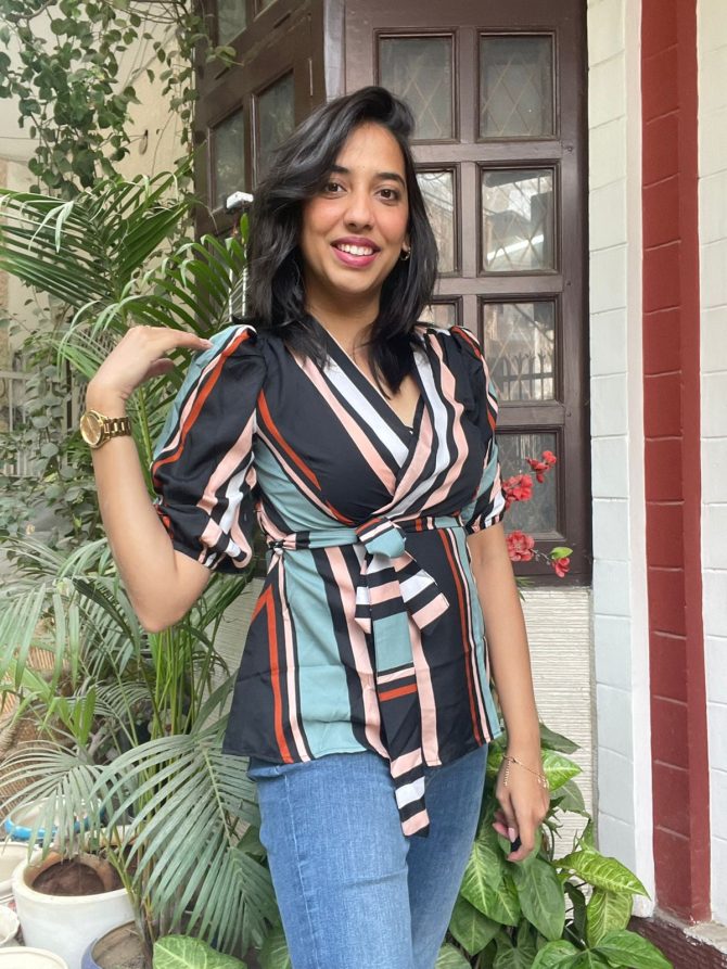 Stripe it Top- Cream